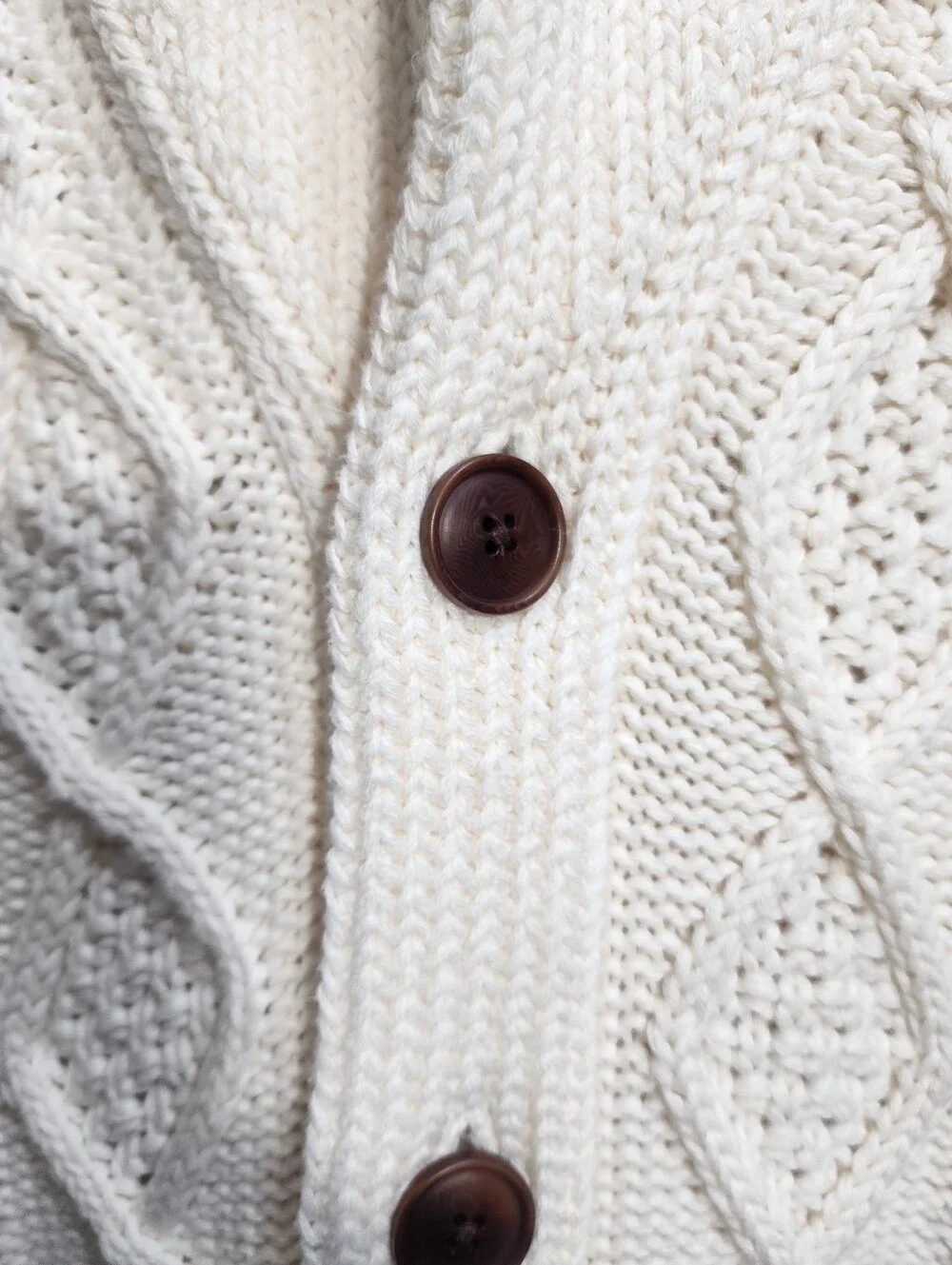 Banana Republic Men Cable Knit Shawl Collar Cardigan Sweater Ivory XXL Tall
